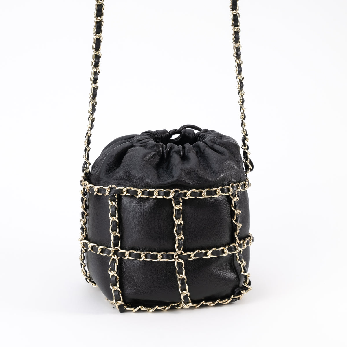 Lambskin Chained Bucket Bag