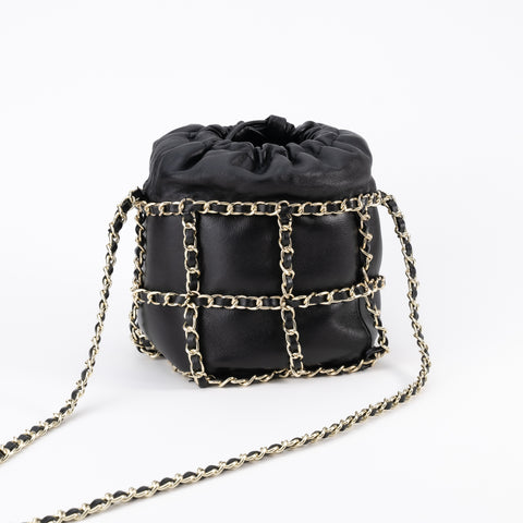 Lambskin Chained Bucket Bag