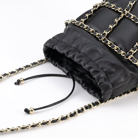 Lambskin Chained Bucket Bag